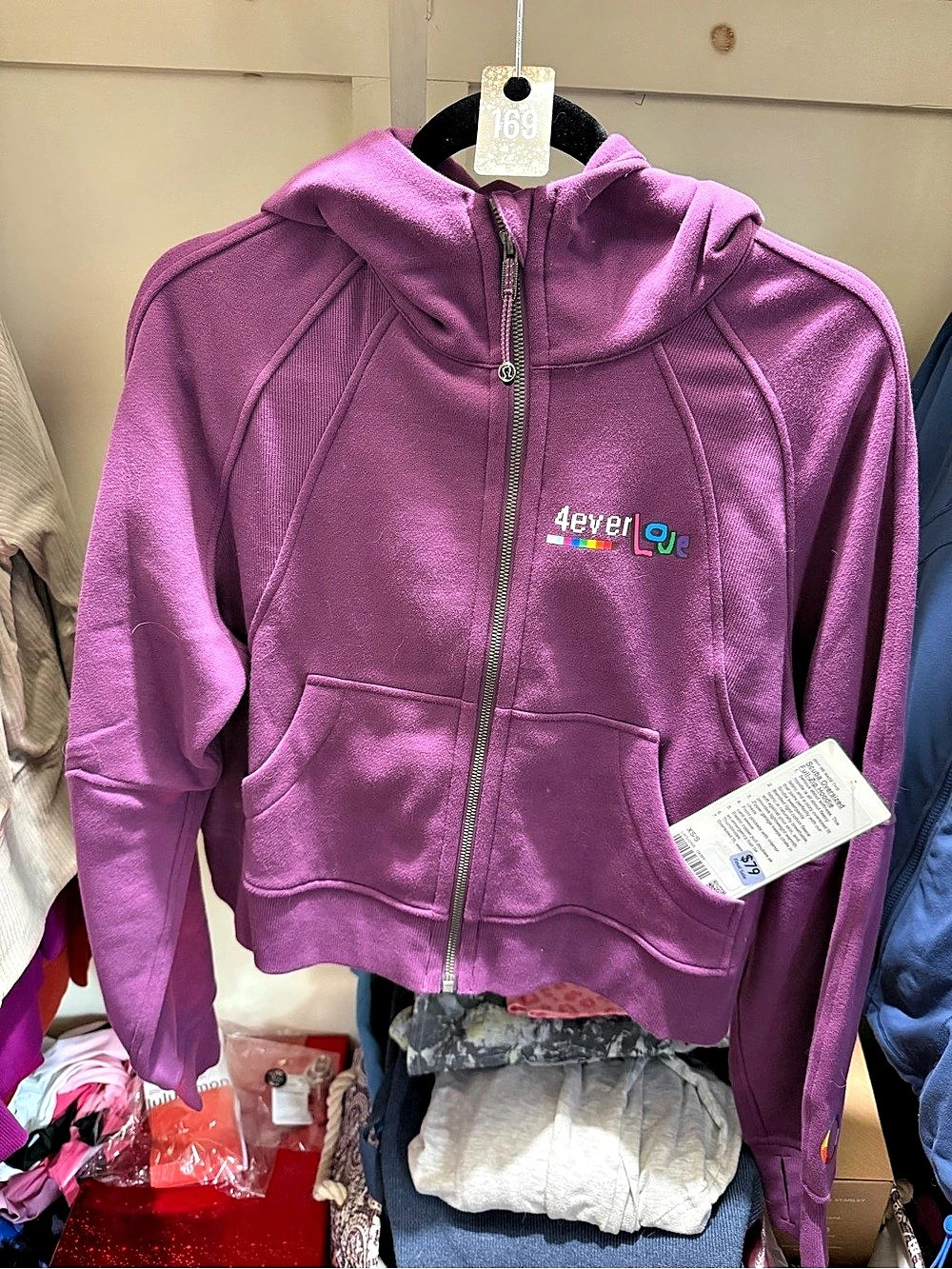 4everyLove Scuba Oversized Full-Zip Hoodie Purple XS/S NWT